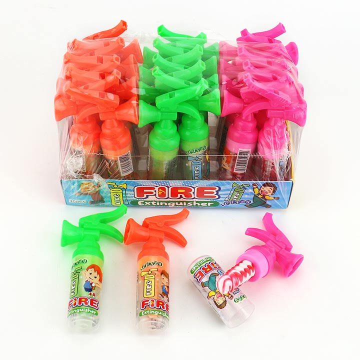 Cartoon Fire extinguisher shape whistle lollipop toy candy CH-T1313