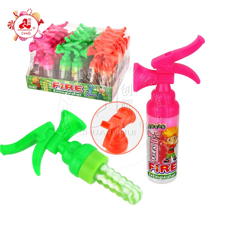Cartoon Fire extinguisher shape whistle lollipop toy candy CH-T1313