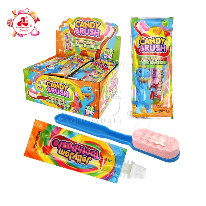 Candy brush pressed toothbrush candy and jelly gel jam toothpaste CH-T1315