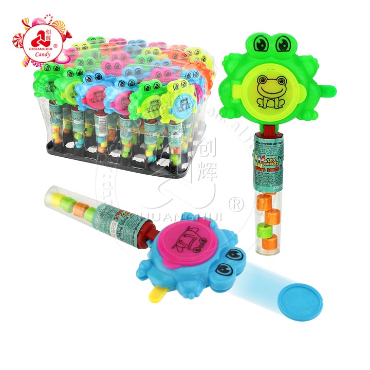 Cartoon frog catapult shooting flying saucer toy candy CH-T1319