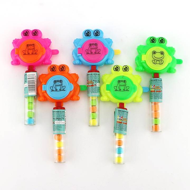 Cartoon frog catapult shooting flying saucer toy candy CH-T1319