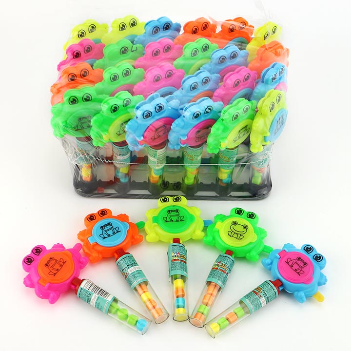 Cartoon frog catapult shooting flying saucer toy candy CH-T1319