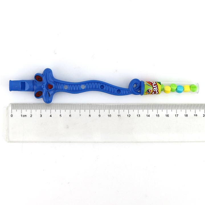 Colorful plastic musical instrument tube cobra snake flute whistle toy candy CH-T1321