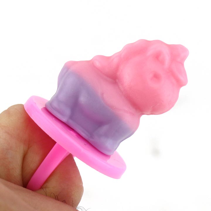 Two tone Unicorn horse shaped ring pop candy toy lollipop CH-T1325
