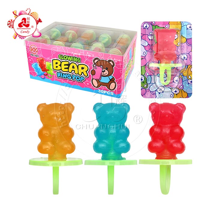 Glowing bear ring pop toy lollipop candy CH-T1326
