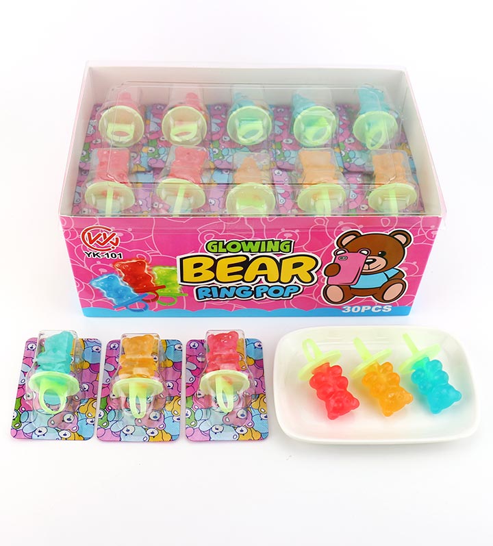 Glowing bear ring pop toy lollipop candy CH-T1326