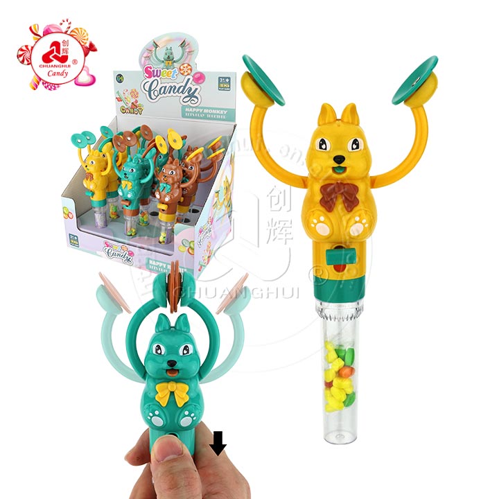 Cartoon Rabbit banging cymbals hand clap candy toy CH-TB228