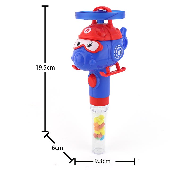 Cartoon Helicopter shooting flying saucer toy candy CH-TB230