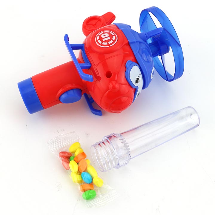 Cartoon Helicopter shooting flying saucer toy candy CH-TB230