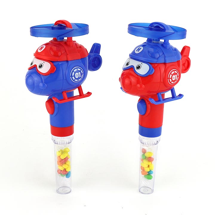 Cartoon Helicopter shooting flying saucer toy candy CH-TB230