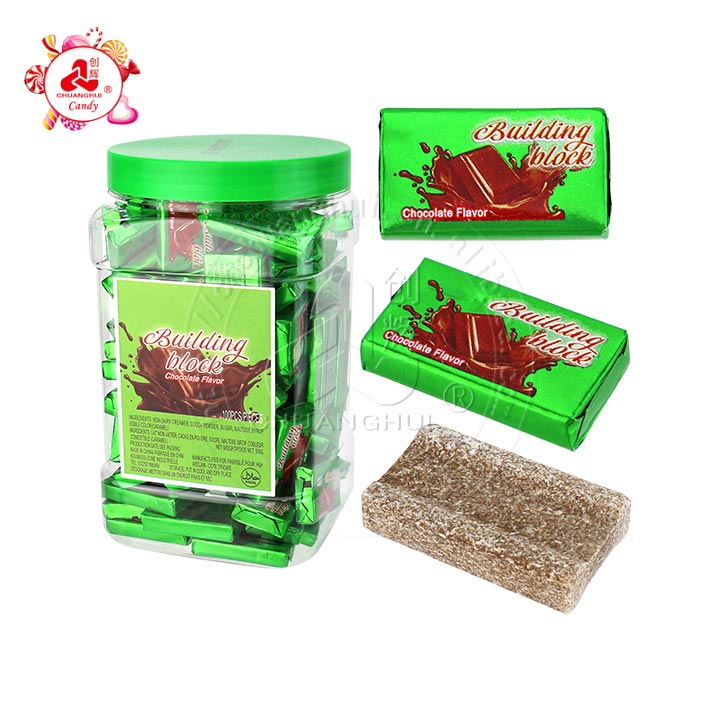 Chocolate building block shaped pressed tablet candy blocks CH-Z276