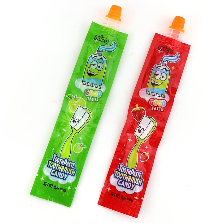 2 in 1 fruit flavor toothpaste squeeze gel jam with toothbrush pressed tablet candy CH-Z278