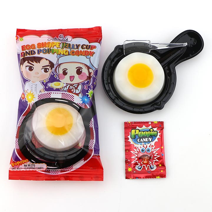 25g DIY Jelly Candy Fried egg shape jelly pudding with popping candy CH-K298