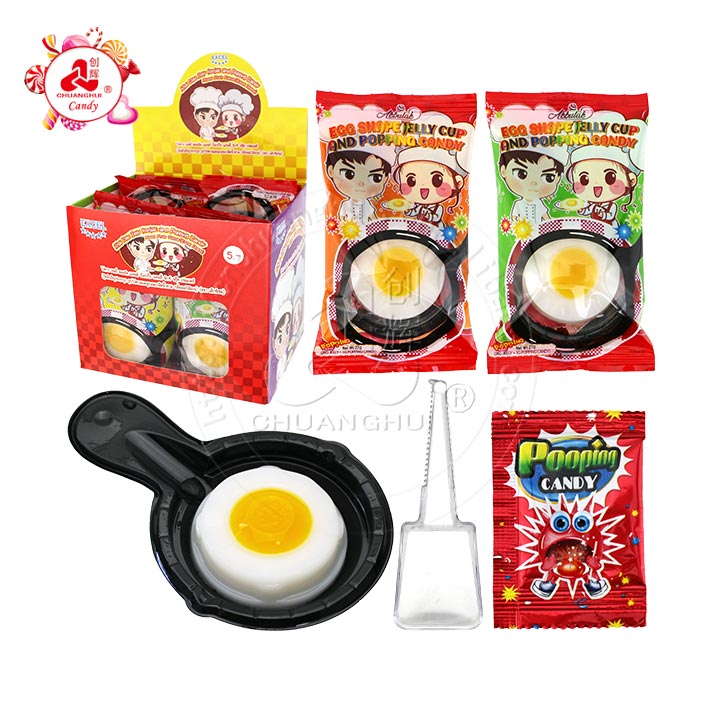 25g DIY Jelly Candy Fried egg shape jelly pudding with popping candy CH-K298