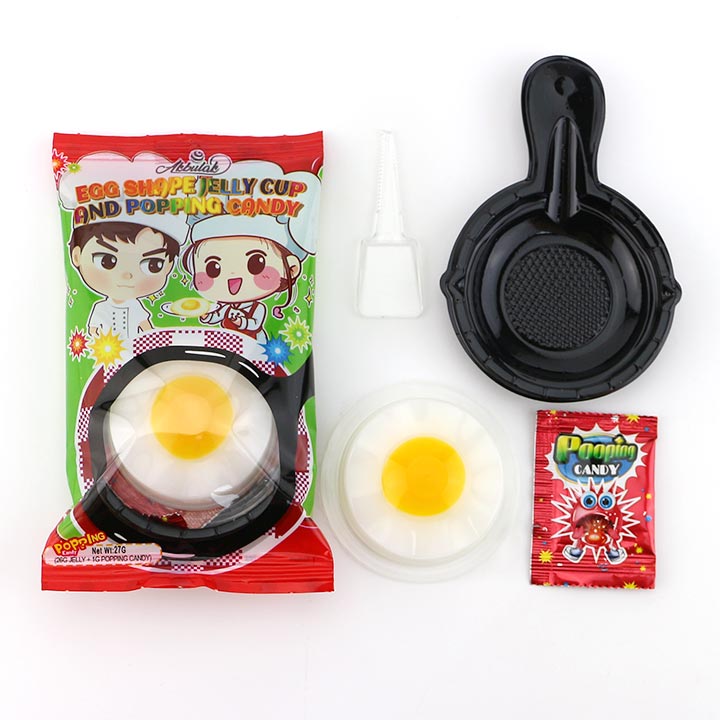 25g DIY Jelly Candy Fried egg shape jelly pudding with popping candy CH-K298