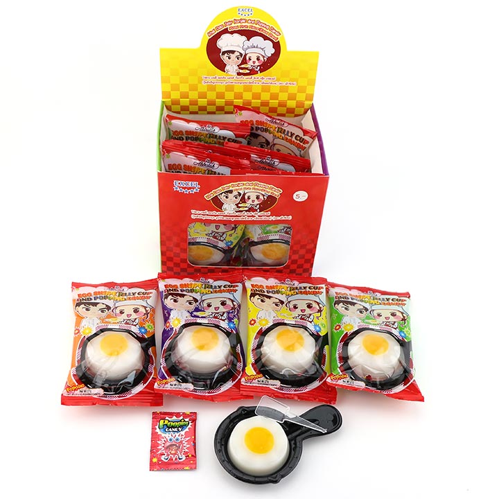 25g DIY Jelly Candy Fried egg shape jelly pudding with popping candy CH-K298