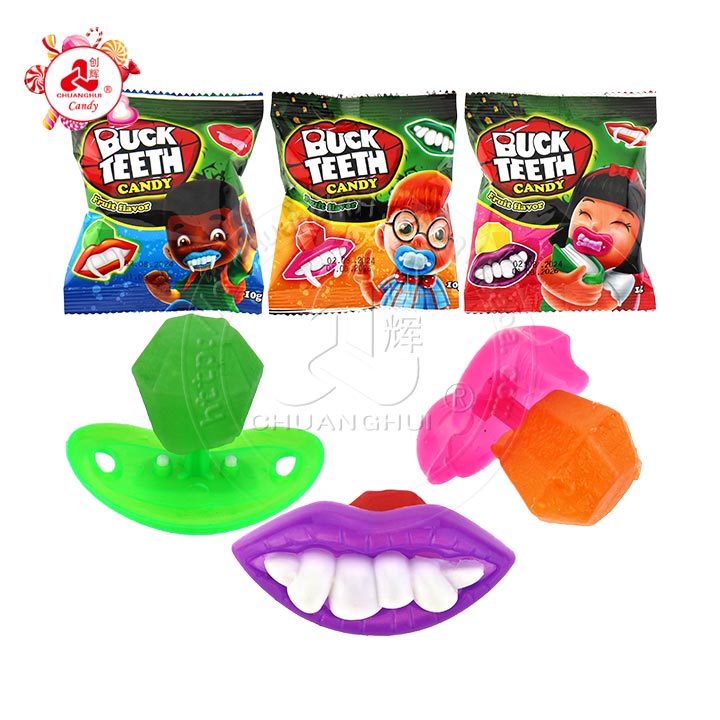 Halloween Buckteeth mouth diamond hard lollipop candy pop CH-T1328