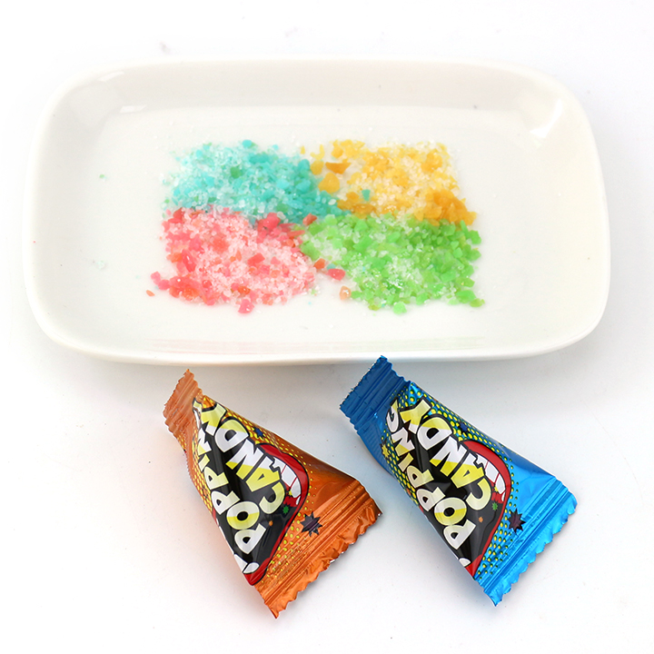 Triangle bag 1g mixed fruit flavor magic rock popping candy CH-B387