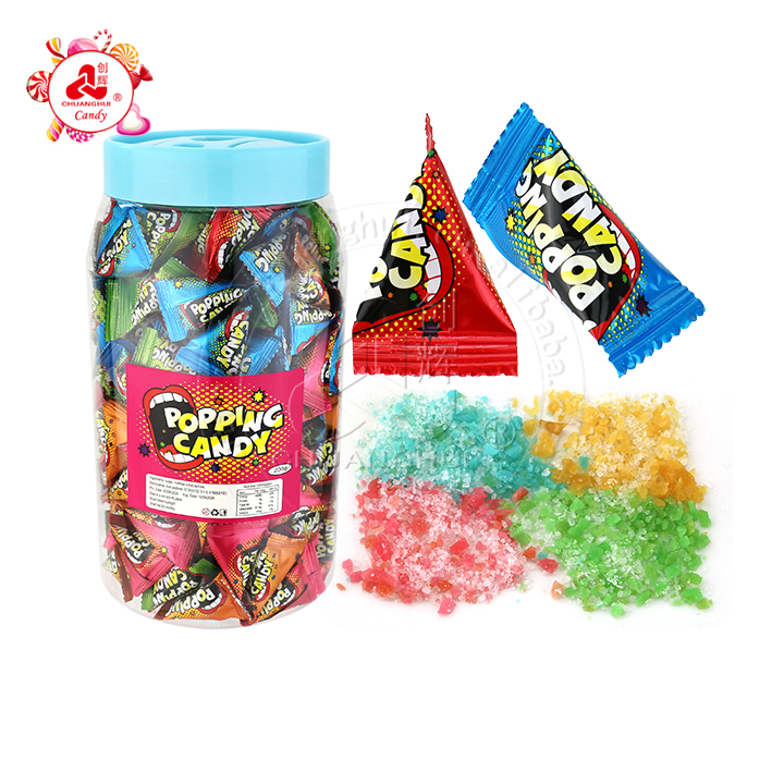 Triangle bag 1g mixed fruit flavor magic rock popping candy CH-B387