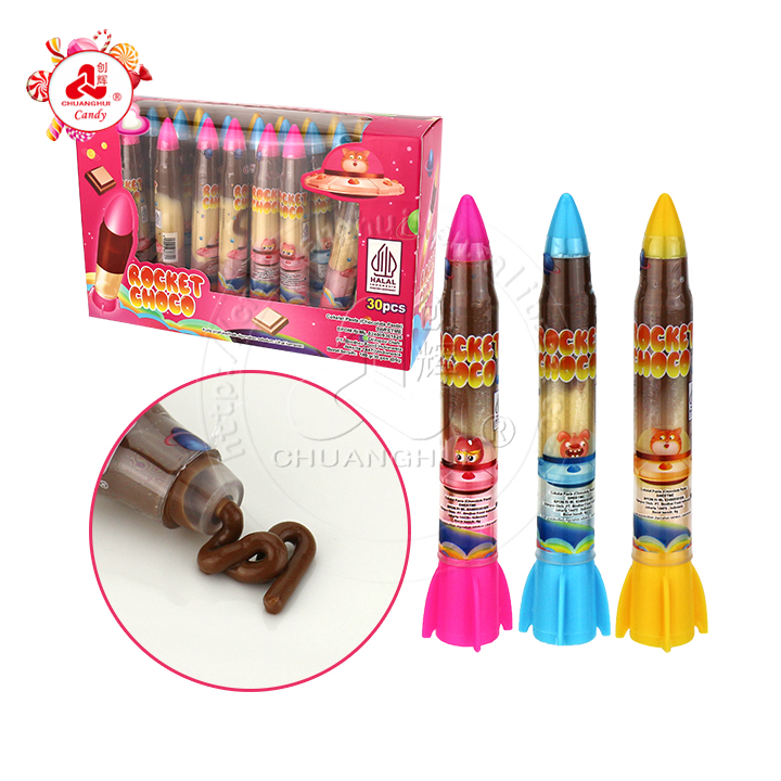 Mini Choco Rocket shape squeeze chocolate jam candy CH-BC134