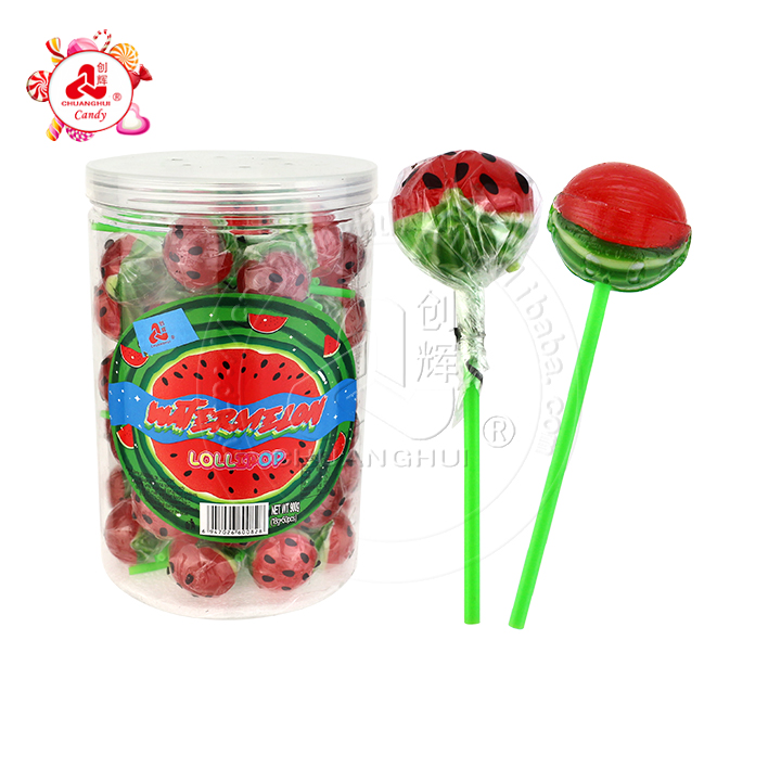 HALAL watermelon shaped round ball hard lollipop CH-BP121