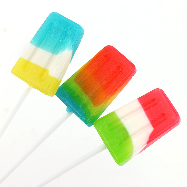 HALAL Three color ice cream popsicle shaped hard lollipop candy CH-BP122