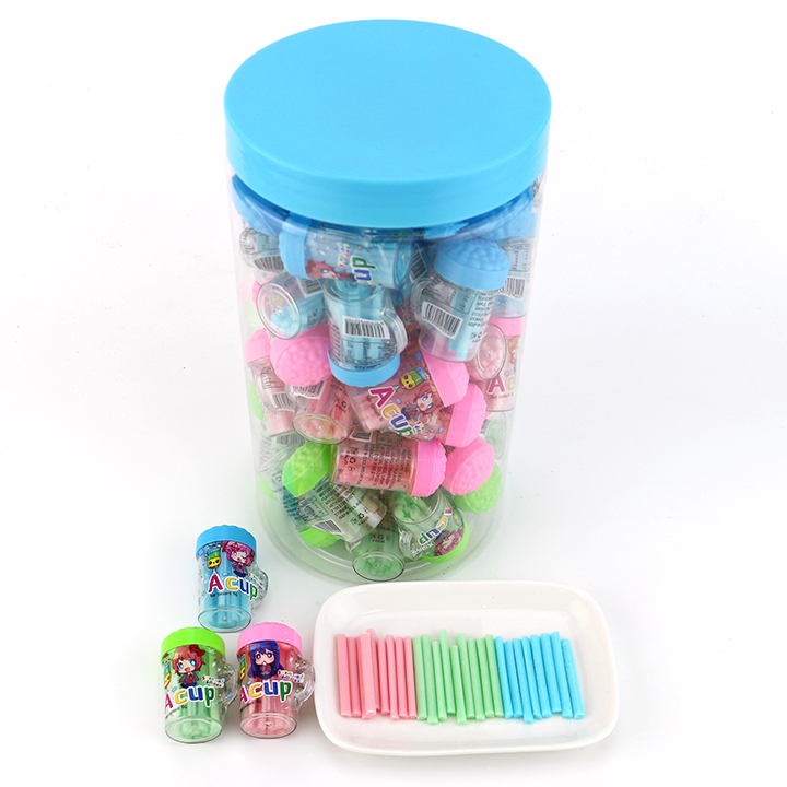 A cup assorted fruit flavor CC stick straw powder candy CH-C125