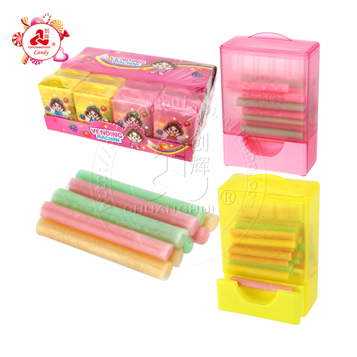 Mini vending machine candy dispenser toy and CC stick straw powder candy CH-C126