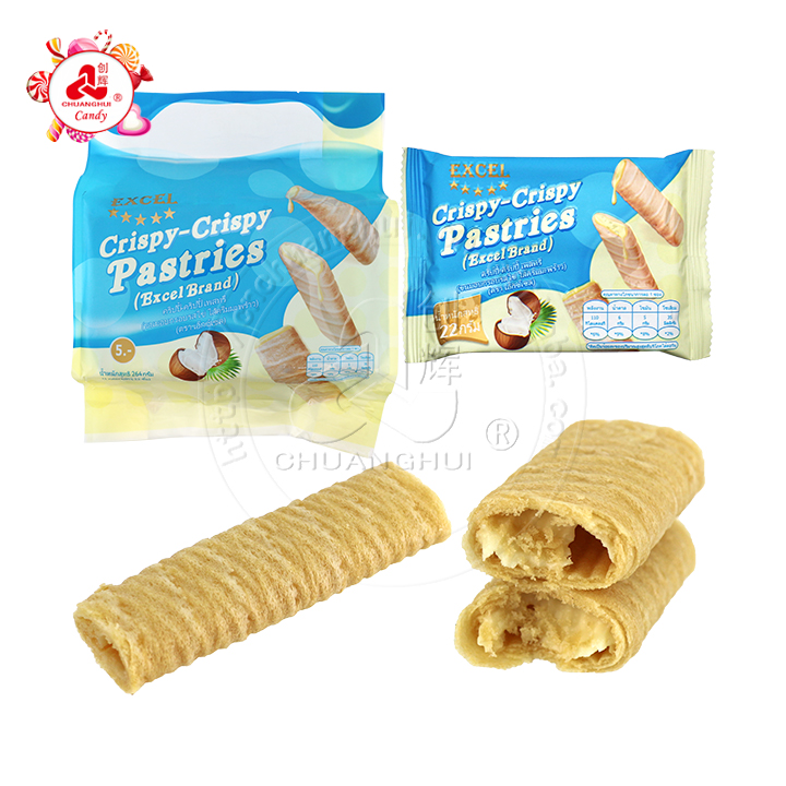 Crispy coconut pastries, meat floss flavor egg roll wafer biscuit CH-D127