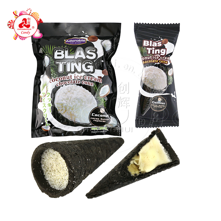 BLAS TING ice cream shaped coconut flavored chocolate wafer biscuit cone CH-D128
