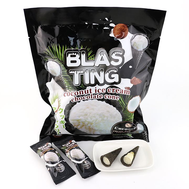 BLAS TING ice cream shaped coconut flavored chocolate wafer biscuit cone CH-D128