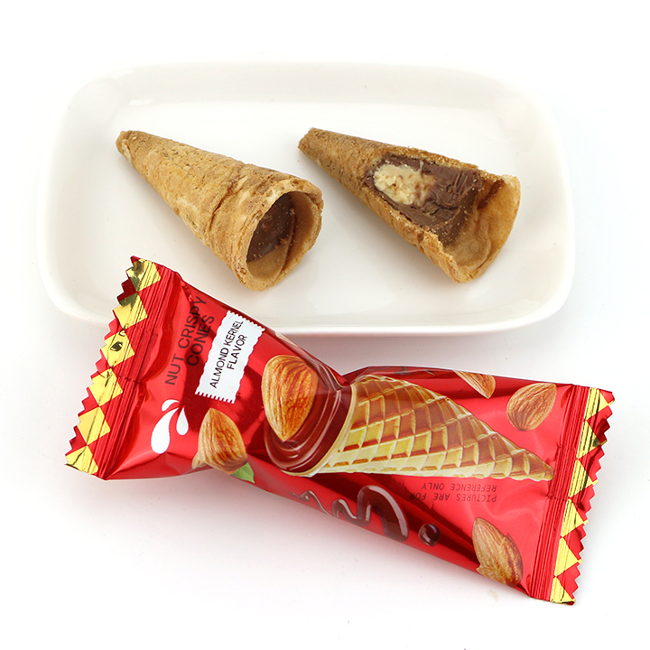 Mixed nuts ice cream shaped chocolate cone wafer biscuit CH-D130
