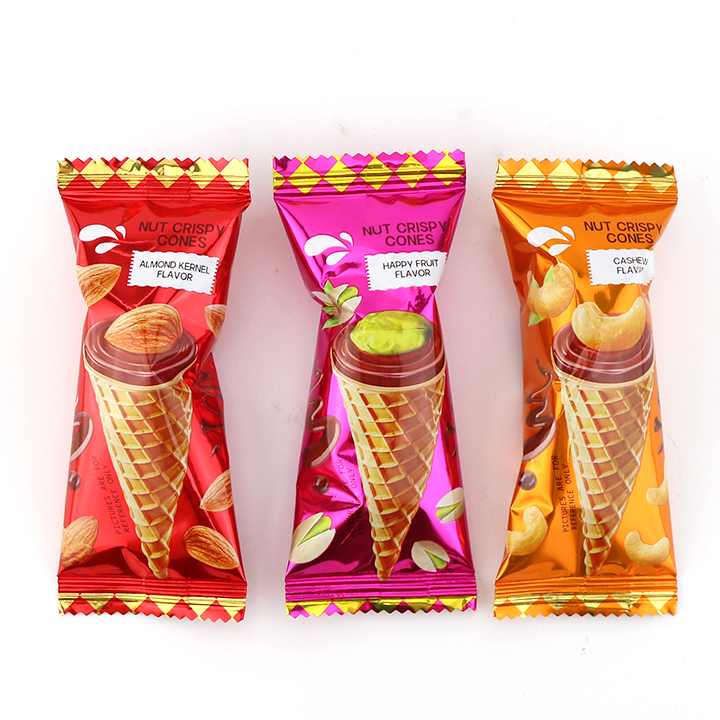 Mixed nuts ice cream shaped chocolate cone wafer biscuit CH-D130