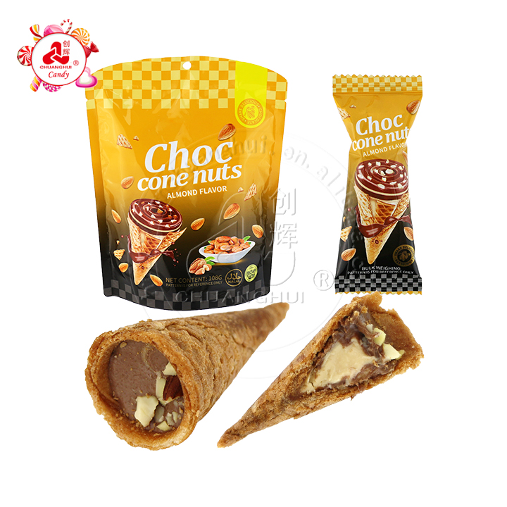 Choc Cone Nuts ice cream shaped nuts chocolate wafer cone with crushed nuts CH-D131