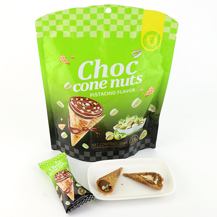 Choc Cone Nuts ice cream shaped nuts chocolate wafer cone with crushed nuts CH-D131