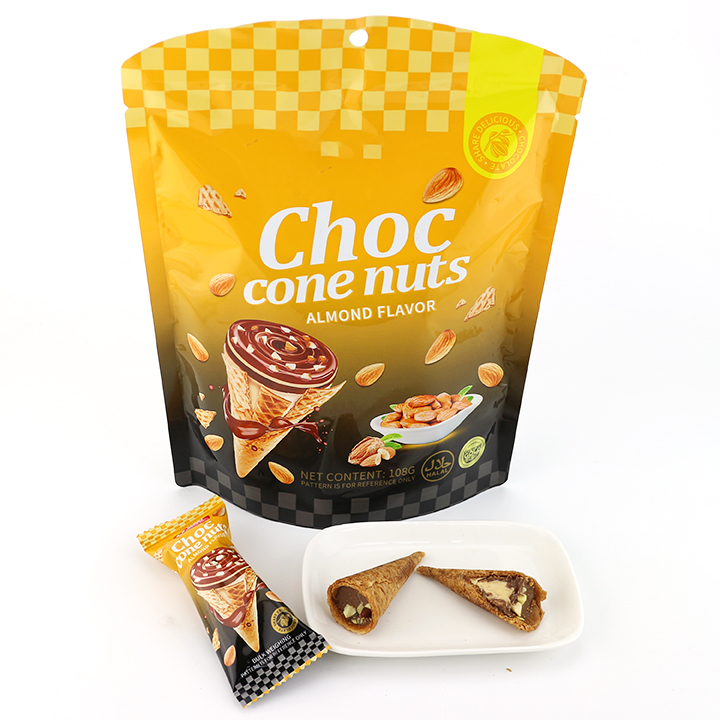 Choc Cone Nuts ice cream shaped nuts chocolate wafer cone with crushed nuts CH-D131