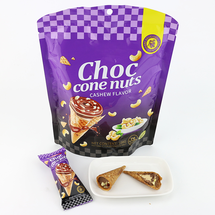 Choc Cone Nuts ice cream shaped nuts chocolate wafer cone with crushed nuts CH-D131