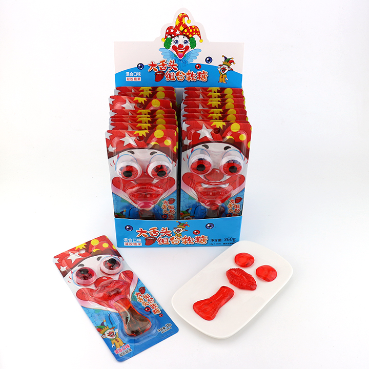 Halloween Joker candy eyeball, lips, tongue shaped Clown gummy candy CH-J610