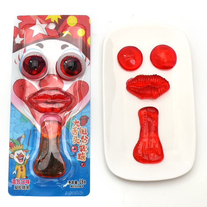 Halloween Joker candy eyeball, lips, tongue shaped Clown gummy candy CH-J610