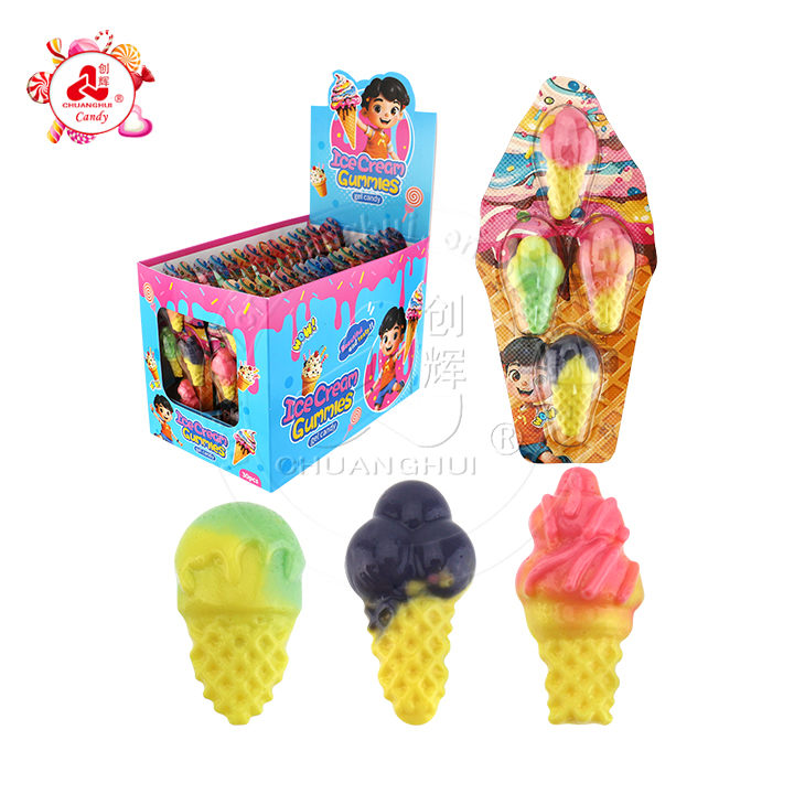 4 in 1 ice cream shaped chewy soft gummy candy CH-J613