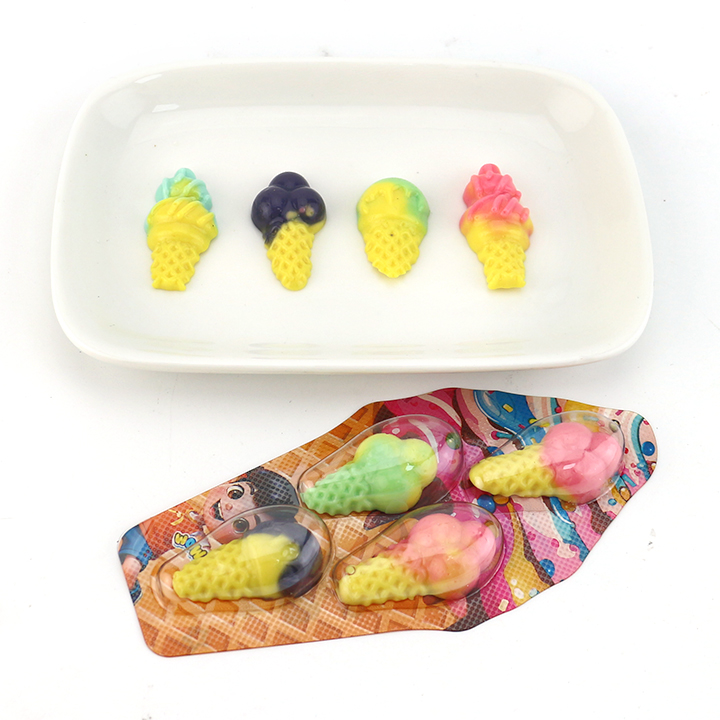 4 in 1 ice cream shaped chewy soft gummy candy CH-J613