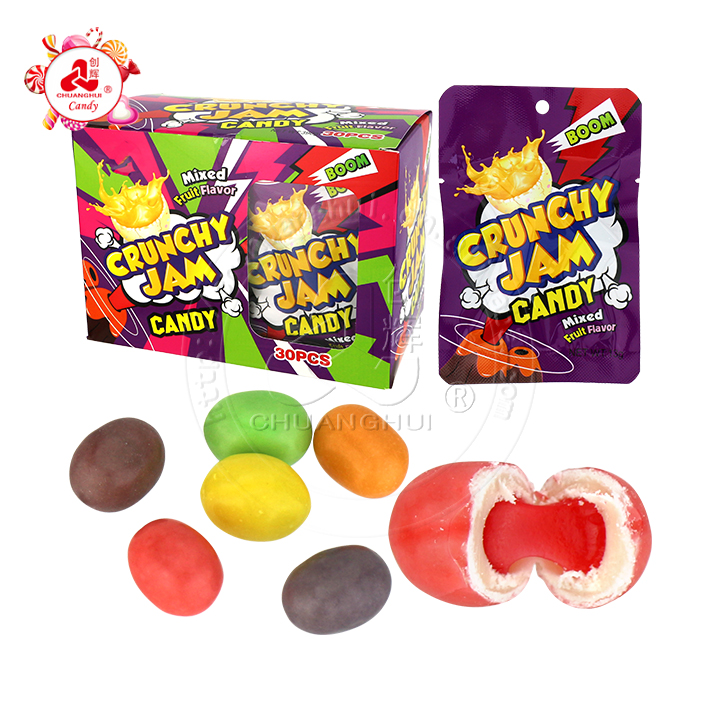 Mixed Crunchy Jam Candy beans chewable soft candy with jam filling CH-J615