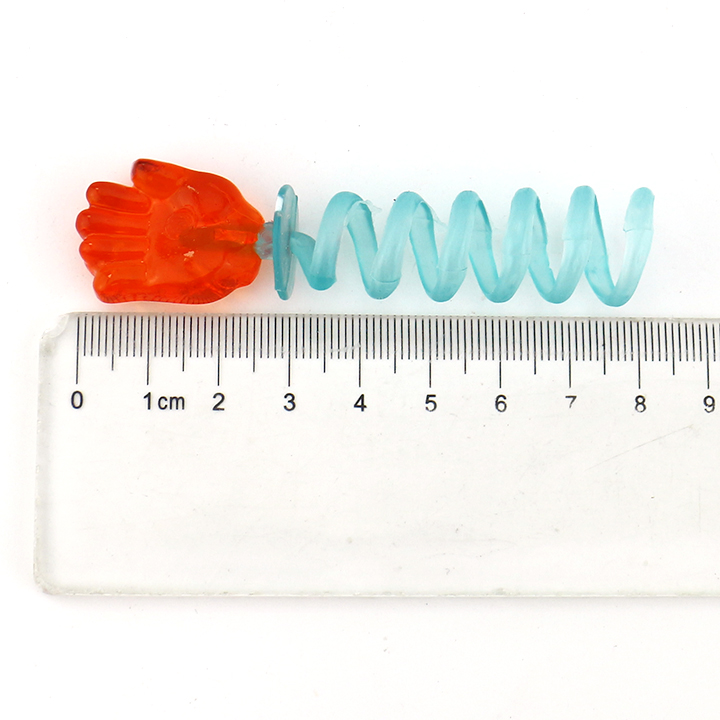 Guessing game scissors-stone-cloth finger shaped gummy spring toy candy with popping candy CH-J616