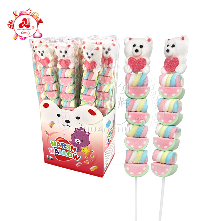 Cartoon bear shaped long string marshmallow pop lollipop CH-M192