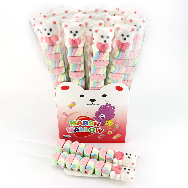 Cartoon bear shaped long string marshmallow pop lollipop CH-M192