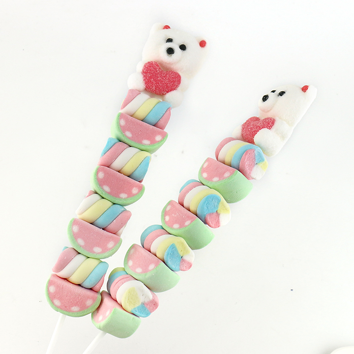 Cartoon bear shaped long string marshmallow pop lollipop CH-M192