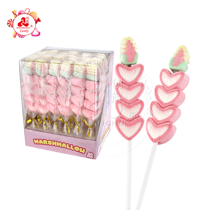 Cartoon Corn and heart shaped string long marshmallow pop lollipop M193
