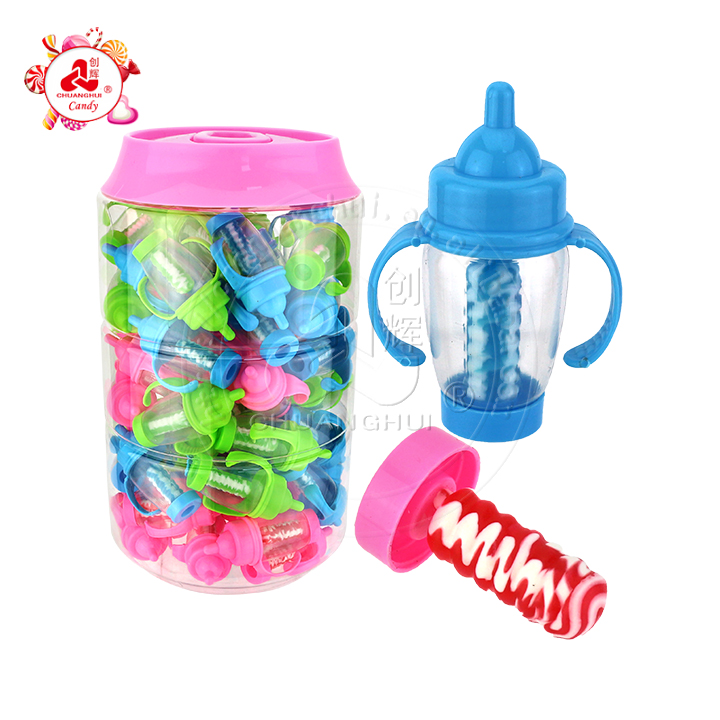 Mini baby bottle jar and nipple pop hard lollipop candy N707