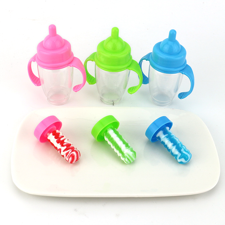 Mini baby bottle jar and nipple pop hard lollipop candy N707