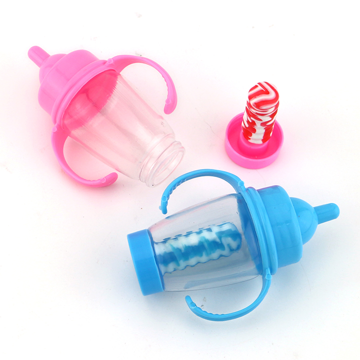 Mini baby bottle jar and nipple pop hard lollipop candy N707